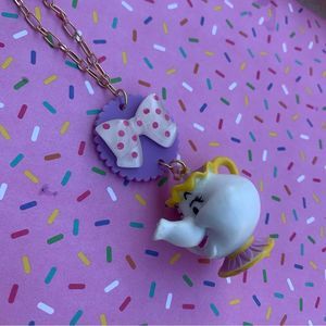 Kawaii Mrs Potts necklace Beauty and the Beast cosplay costume